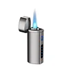 New 2025 touch sensitive metal outdoor windproof Type-C rechargeable portable turbo three torch blue flame jet gas lighter 5