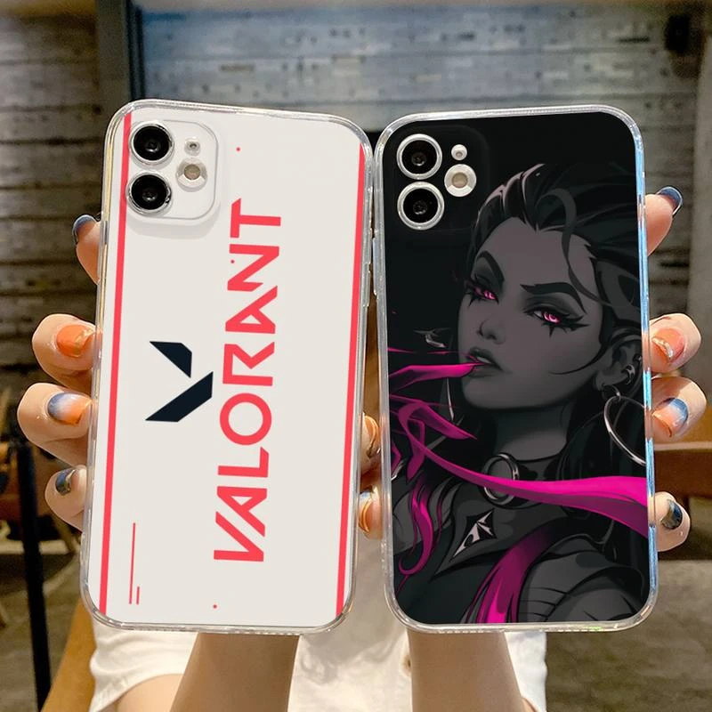 Shooting game Valorant Phone Case Transparent For iphone 13 12 11 Pro Max Mini X XR XS 7 8 6s plus phone Full Coverage Covers clear iphone 12 mini case