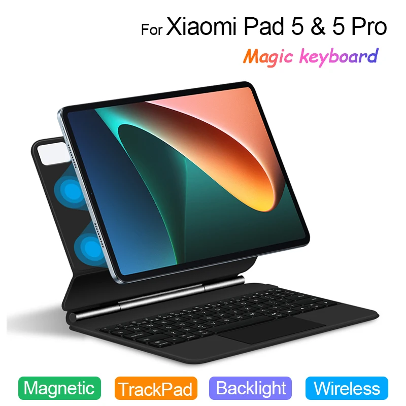 Folio-teclado Mágico para Xiaomi mi Pad Pro Capa mi Pad Português Espanhol Francês Coreano Árabe Smart Keyboard 11 in 2023
