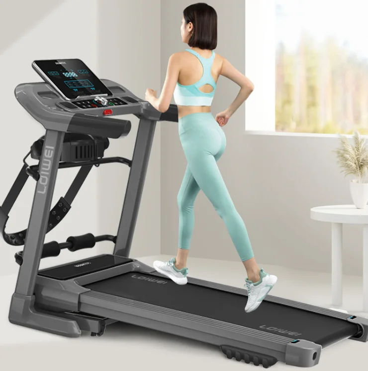 Tapis roulant pieghevole multifunzionale silenzioso per uso domestico Fitness aerobico con test della frequenza cardiaca e schermo a LED Tipo di guida elettrica - immagine 4