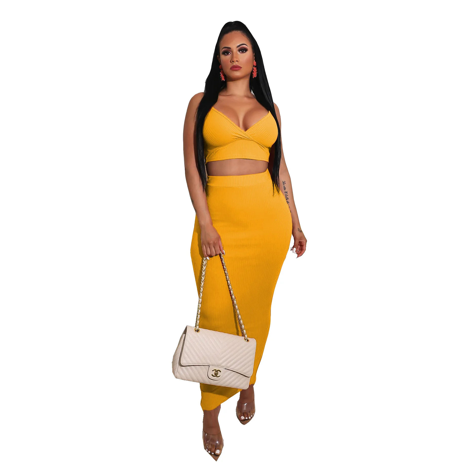 

Swim Cover Up For Women Beach Tunic Bath Exits Dress Clothing Bikini Sexy Condole Stripe Two Piece Pit Strapless Skirt Polyester