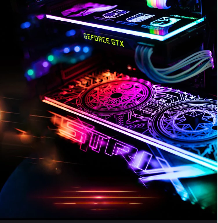 Personalização Gpu Painel Backplate Colorido Chassis Luz Board Decoração pc 5v Argb 12v Rgb Molex Faça Você Mesmo Mod - Imagem 2