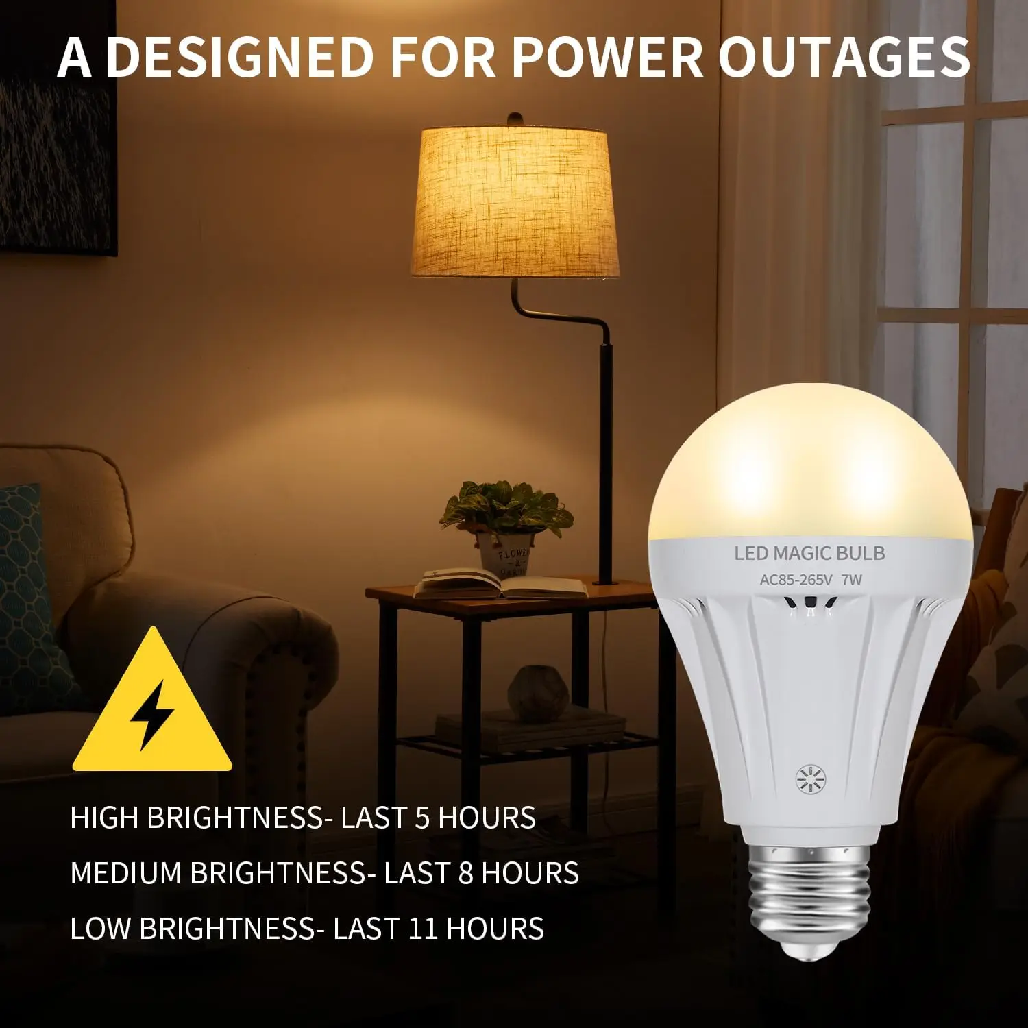 Neue 7W E27 Notfall-Glühbirne, wiederaufladbar, mit Fernbedienung, dimmbare LED-Lampe, Zeltlampe, insekten- und staubdicht – Detail 3