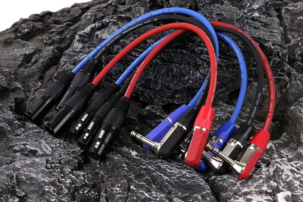 Rechtwinklig 6,35mm Zoll trs Buchse zu 3-poligem xlr Stecker/Buchse symmetrisches Signal Verbindungs kabel Viertel Zoll zu xlr Patchkabel – Detail 11