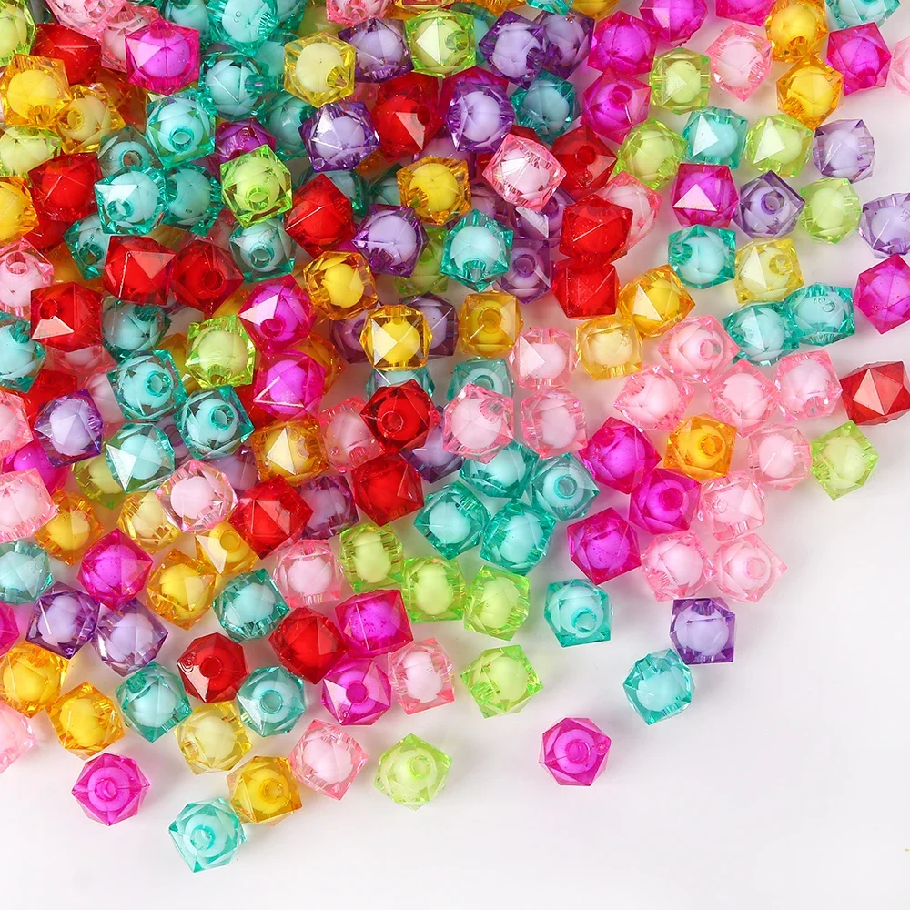 Square Acrylic Faceted beads spacer loose Beads Jewellery beaded DIY Accessories Beads supplier 50pcs 8/10mm