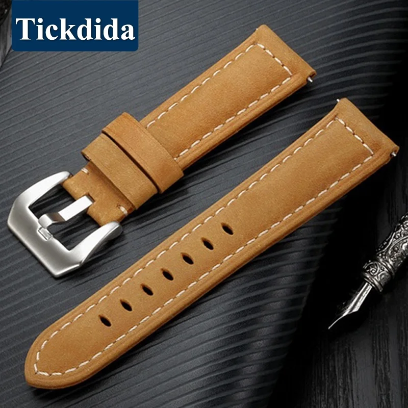 

Vintage Nubuck Leather Strap for Amazfit GTR Mini GTR 4 3 Pro /GTR 2e/GTS 4 Mini /Bip 22mm 20mm Watchband for Samsung Watch 5 4