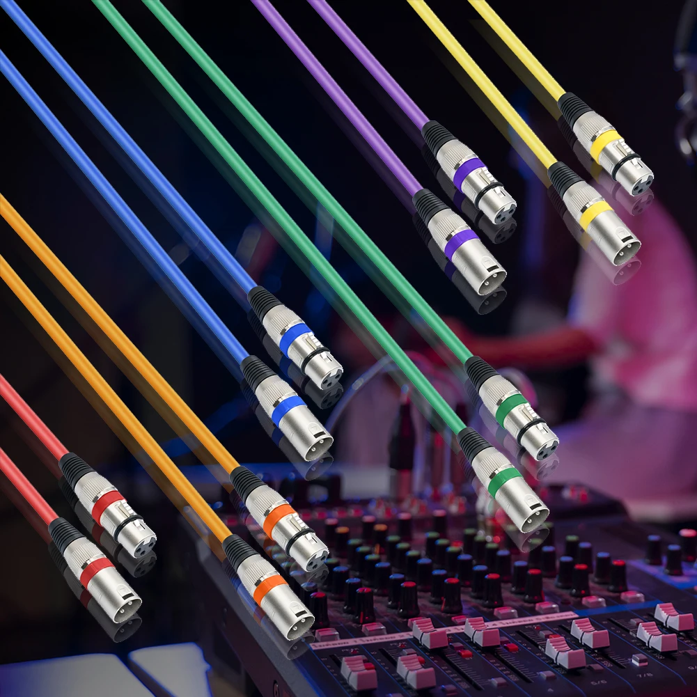 6/10Pcs XLR Male To Female Mic Cable Multi Colored 3-Pin Balanced Shielded XLR Cable for Mic Mixer Recording Studio Podcast 2