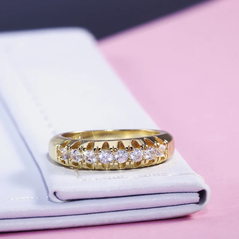 925 Sterling Silver Gold Wedding Engagement Rings Women Girls CZ Crystal Trendy Jewelry silver rings silver ring wedding rings gold plated silver ring gold rings golden ring