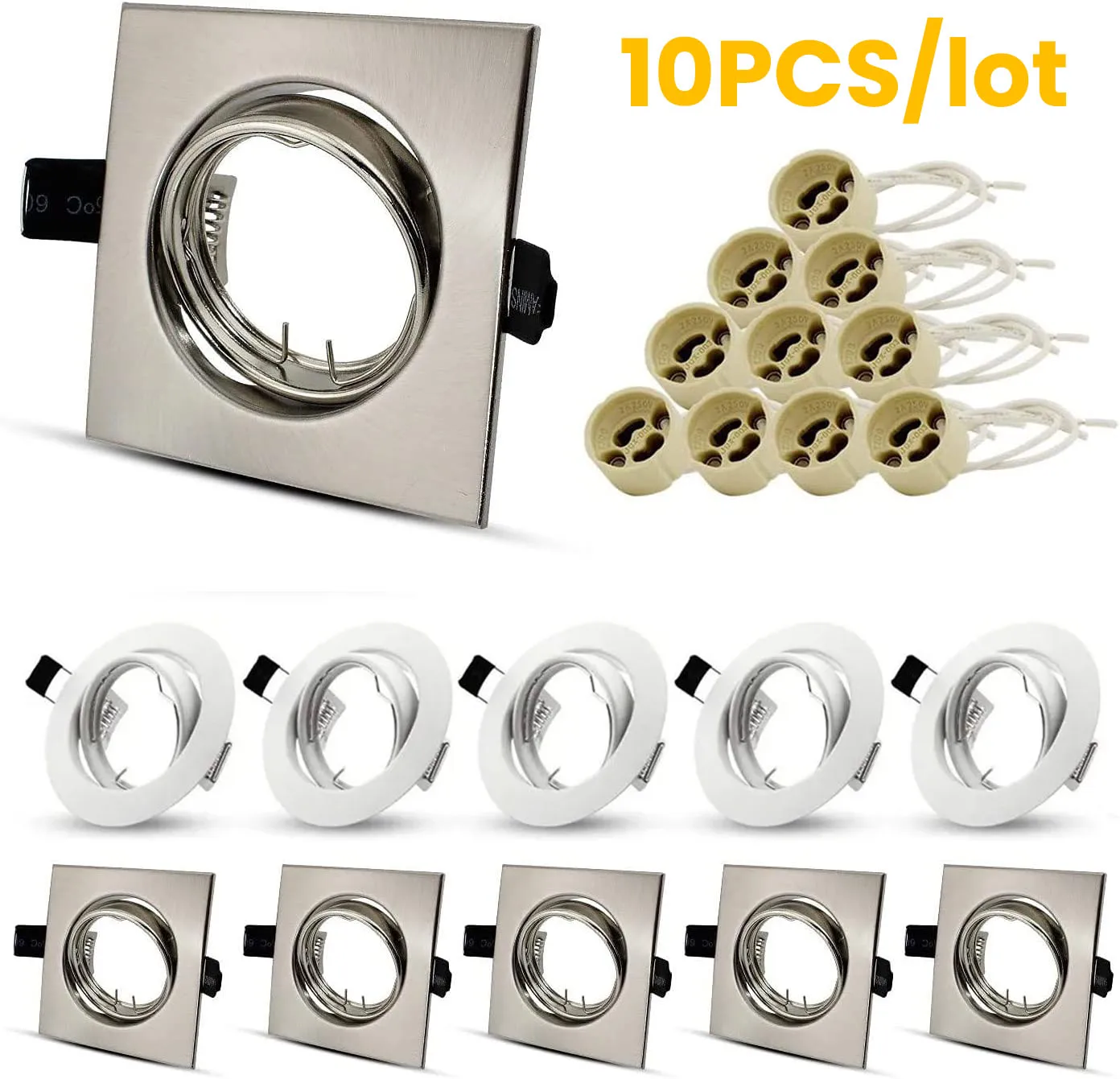 RecessedLEDDownlightsFrameRoundFixtureHoldersAdjustableCutout