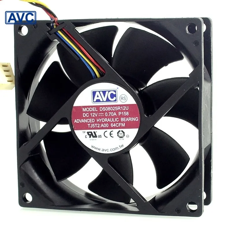 para Avc 8025 80 mm Ventilador de Refrigeração 12v 0.70a Pwm Ds08025r12u Controle de Velocidade do Ventilador de Refrigeração 80*80*25 mm - Imagem 2