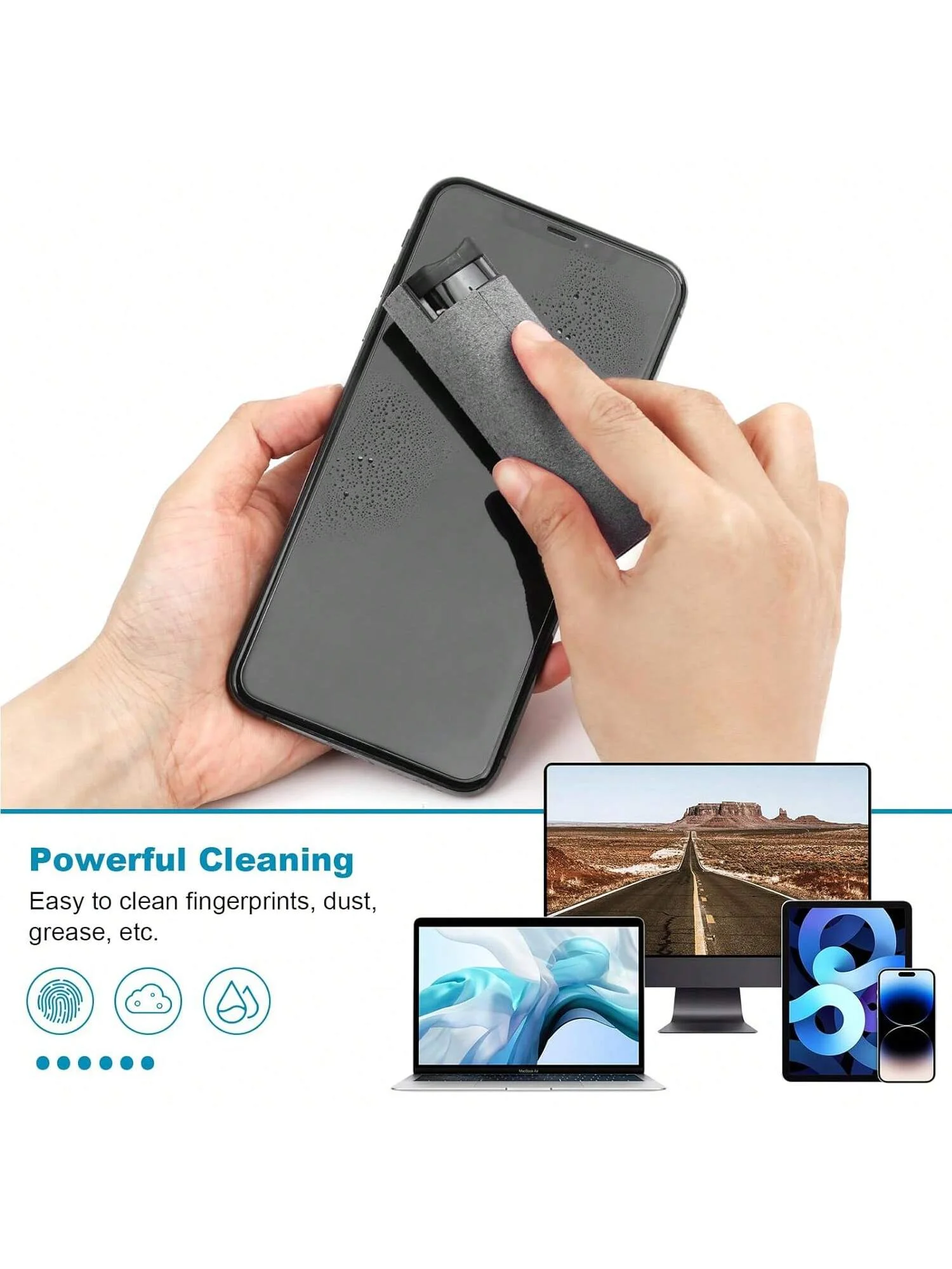 1 Pack Screen Cleaner,3-in-1 Touchscreen Mist Cleaner Spray and Microfiber Cloth,for All Phones, Laptop and Tablet Screens
