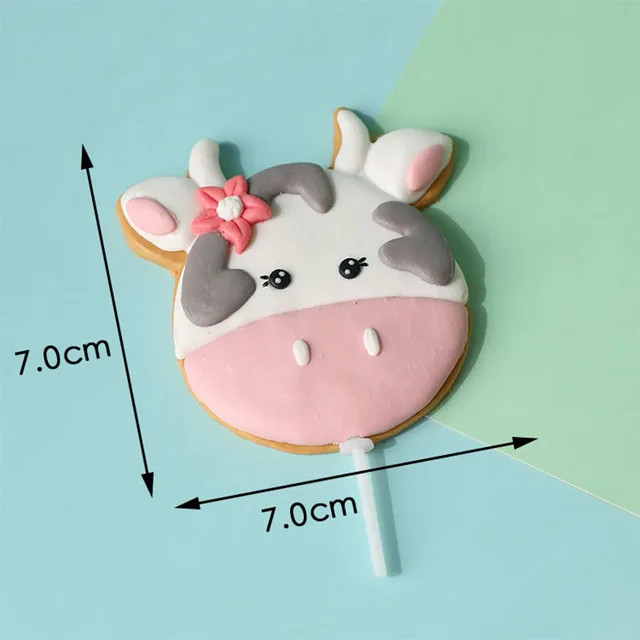 HTOOQ 6 PCS Décoration de Gâteau d'Animal de Ferme Rose Décoration de Gâteau  d'Anniversaire d'Animal de Ferme Vache Décoration de Gâteau pour Animaux de  Ferme Baby Shower Décorations de Fête d'Anniversaire - - 