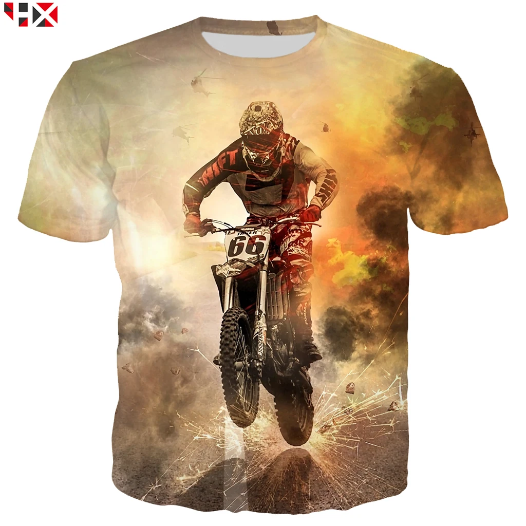

3D Printed Top Tees Motocross New Fashion Tshirt Men Women Short Sleeve Sports Car T-shirts Summer Streetwear T Shirt S125