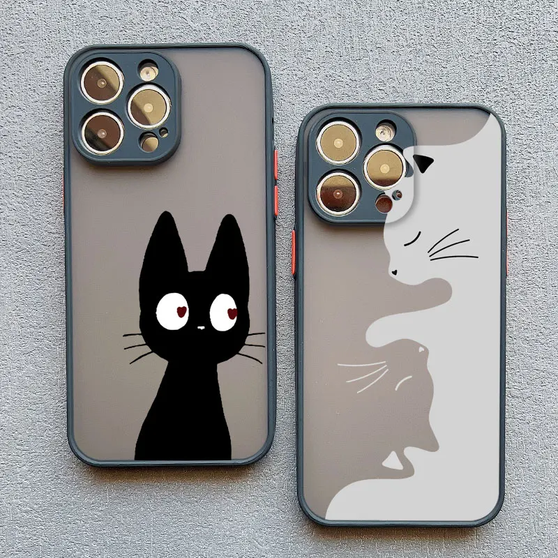 Luxury Black and White Cat Phone Case - Shockproof Cover
