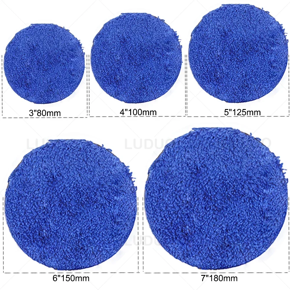 2/3/4/5/6/7inch Microfiber Polishing Pad For Cars Body Polish Wax Buffer Pad Wash Cleaning Micro Fiber Polishing 5