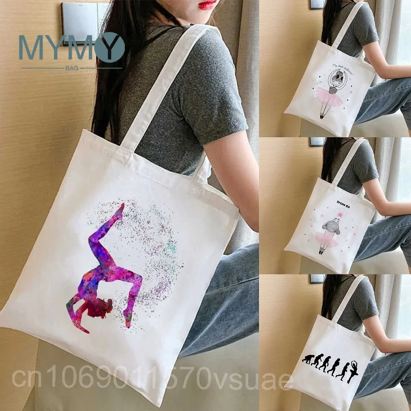 

Повседневная женская сумка-тоут через плечо для хорошего дня и танцев, повседневные Модные холщовые сумки для покупок, вместительная сумка, подарок для девушки