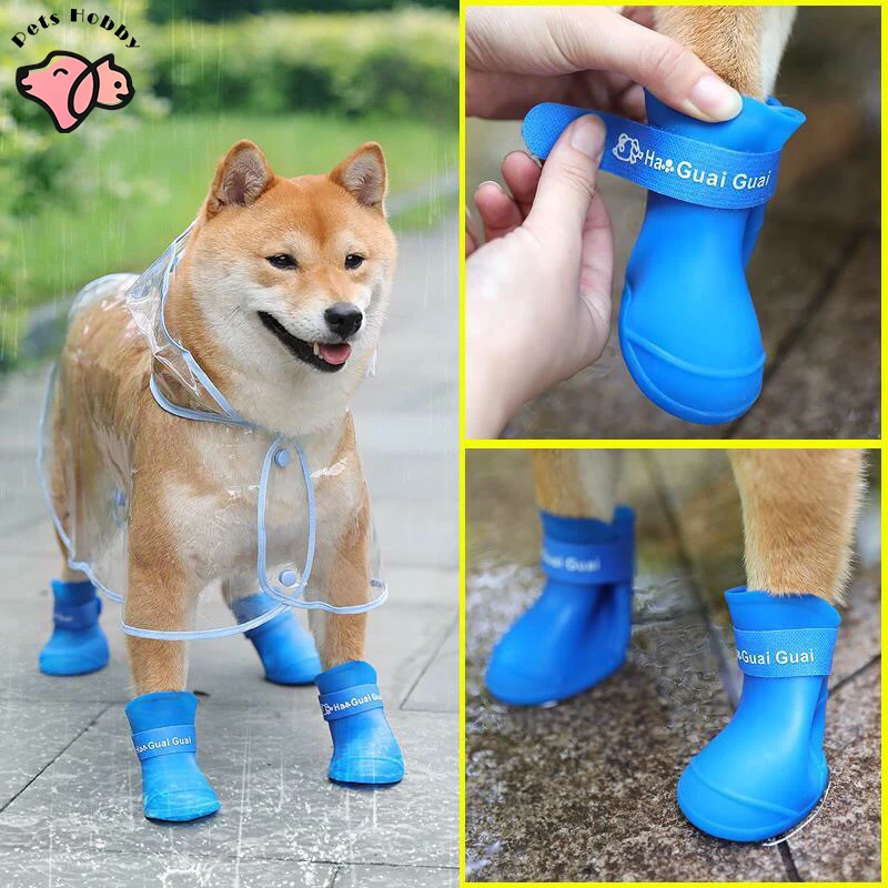 Waterproof Raincoat For Dogs Rain Boots Pet Clothes Shoes Big Small