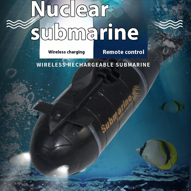 Remote-Controlled Submarine Four-Way Mini Led Light Radio Speedboat Model Six-Way Nuclear Submarine Remote-Controlled