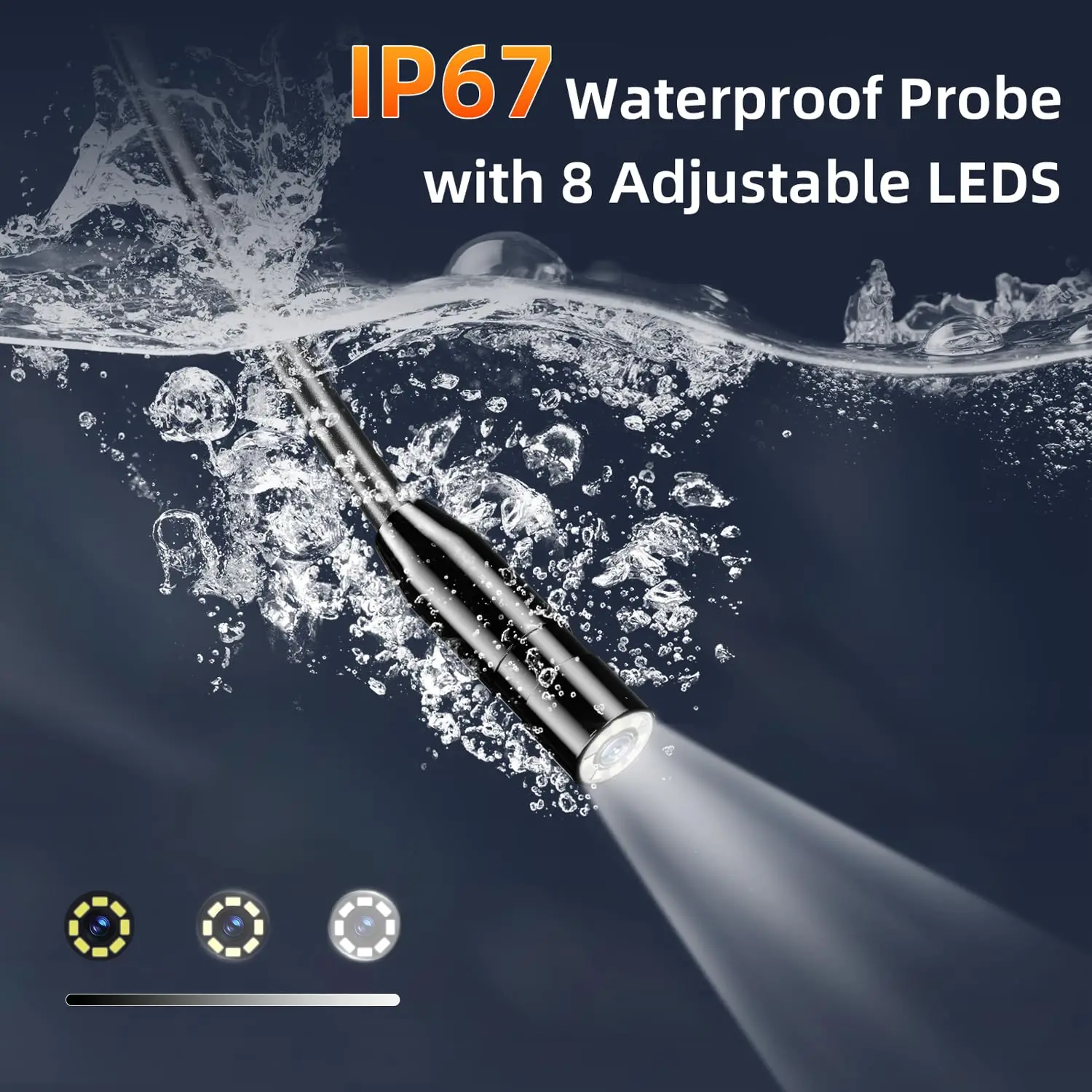 Telecamera Di Ispezione 1080P Con Doppia Lente E Display 4.3'' IP67 – Periscopio Industriale Per Fognature, Tubature E Motori, Con LED Regolabili E Batteria 2000mAh