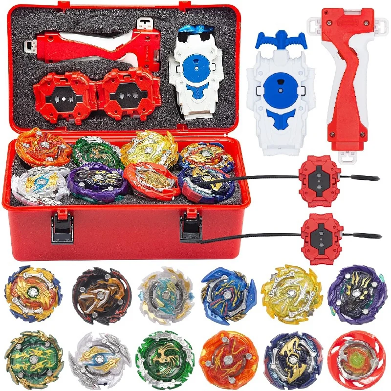 

Beyblades Burst 12 штук в комплекте Gyros Bey Battling Top с карманной коробкой, подарки для детей, с 4D пусковой захват