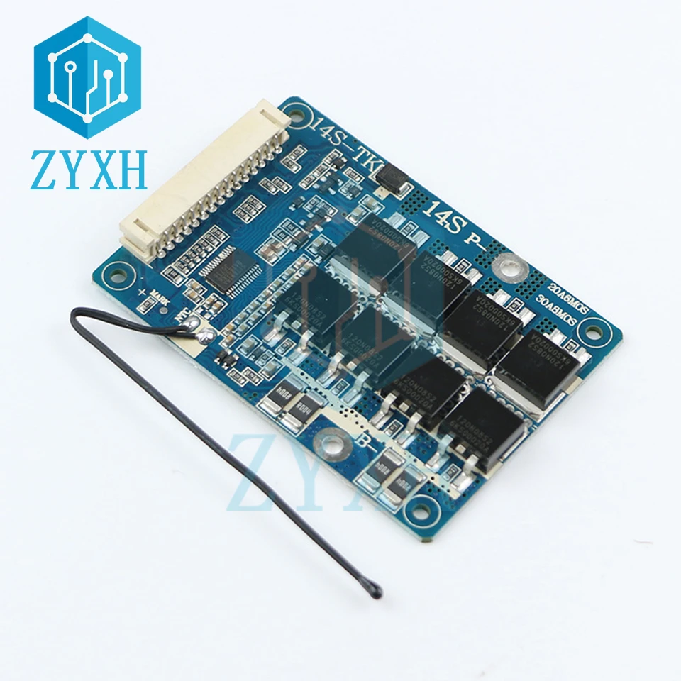BMS-Li-ion Baterias Charge Board, 14S, 52V, 20A,