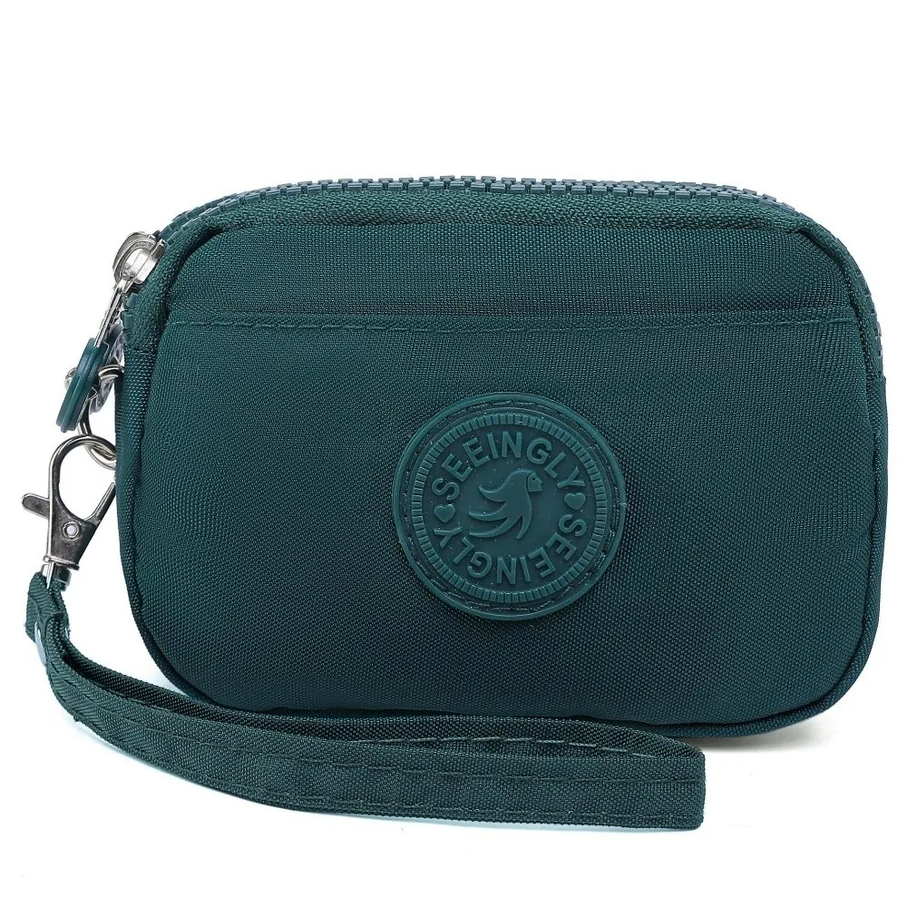 Elegant Women's Nylon Wallet with Lanyard - Double Layer, Waterproof Clutch