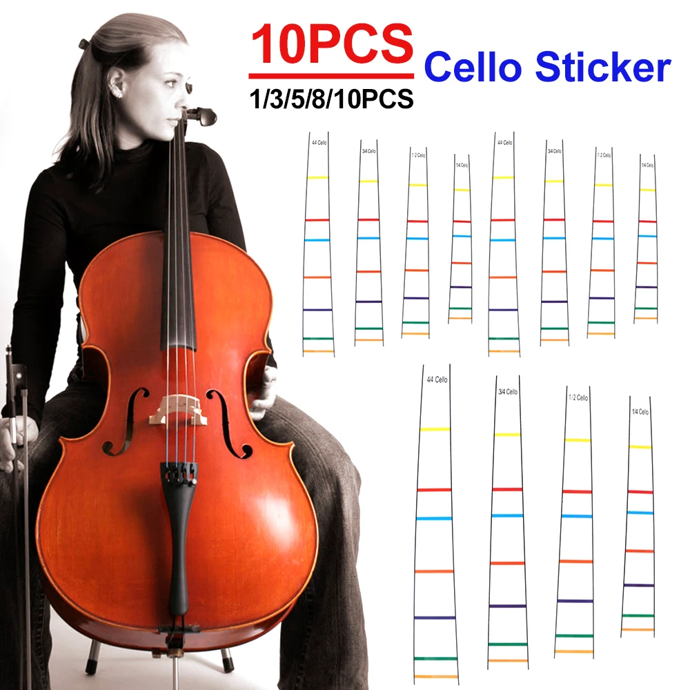 1-10PCS 4/4 3/4 Professional Cello Finger Position Marker Sticker Electric Cello Exercise Fingering Cello Stickers Accessories