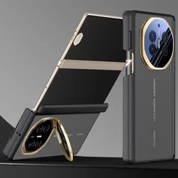 Matte Sandblasted Metal Lens Holder Phone Case with Enhanced Back Protection for Huawei Mate XTs Ultimate (Black no Magnetic)