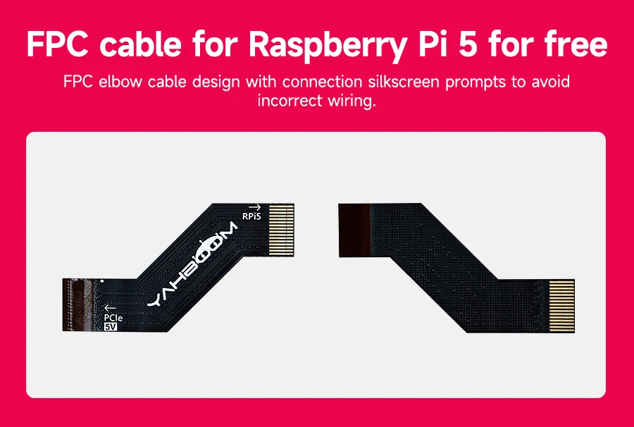 Raspberry Pi 5, dedizierte PCIe-zu-M.2 NVME SSD-Solid-State-Laufwerk-Erweiterungskarte mit FPC-Kabel, unterstützt aktiven Kühler für RPI 5 – Detail 6