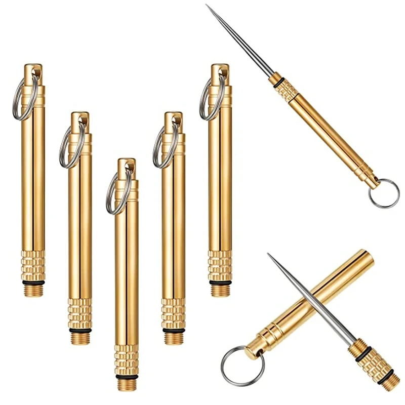 Titanium Outdoor Portable Multifunctional Toothpick Bottle Fruit Fork Camping Tool Toothpick Tube Stronger Than Dental Floss