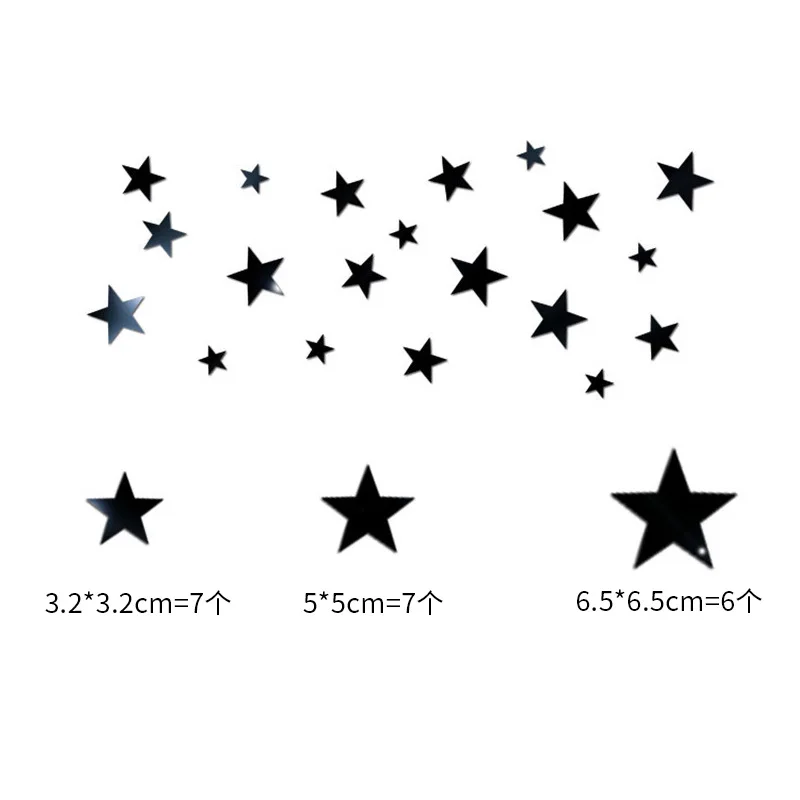 Wall Sticker Mirror Wall Sticker Acrylic Wall Sticker 20PCS Acrylic Star Mirror Wall Sticker Reflective Living Room Bedroom Waterproof Mirror Stickers Background Wall Home Decor