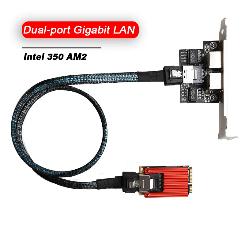 

1000Mbps Server Gigabit Ethernet Network Card Mini PCIe Wired Dual port Gigabit RJ45 Ethernet PCI Express Adapter for Intel I350