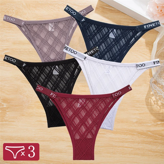 FINETOO 6 Pack Cotton Thong Underwear for Women - Breathable, Low Rise  Bikini Panties [S-XL]
