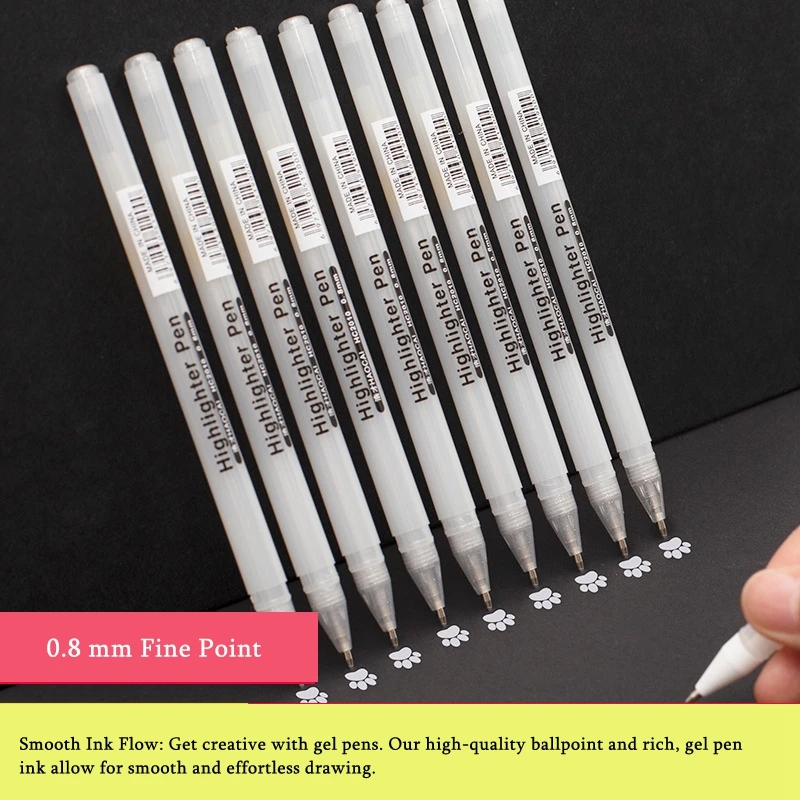 DRAWING ART WRITING White Ink Gel Pen 1mm Fine Tip White Line Marker $6.33  - PicClick AU