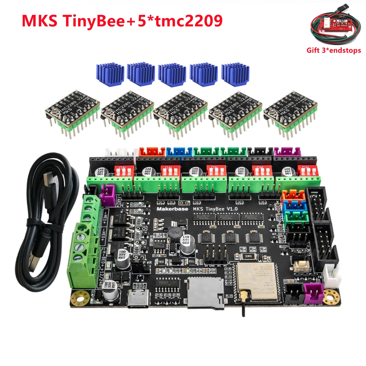 Mks tinybee v1.0 mainboard 3d controlador de atualização da impressora