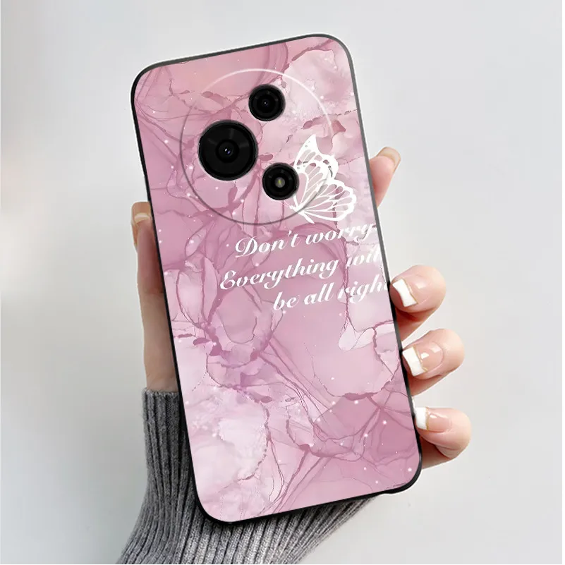 Luxury Fashion Butterfly Flowers Black Soft Silicone Phone Case Protective Cover