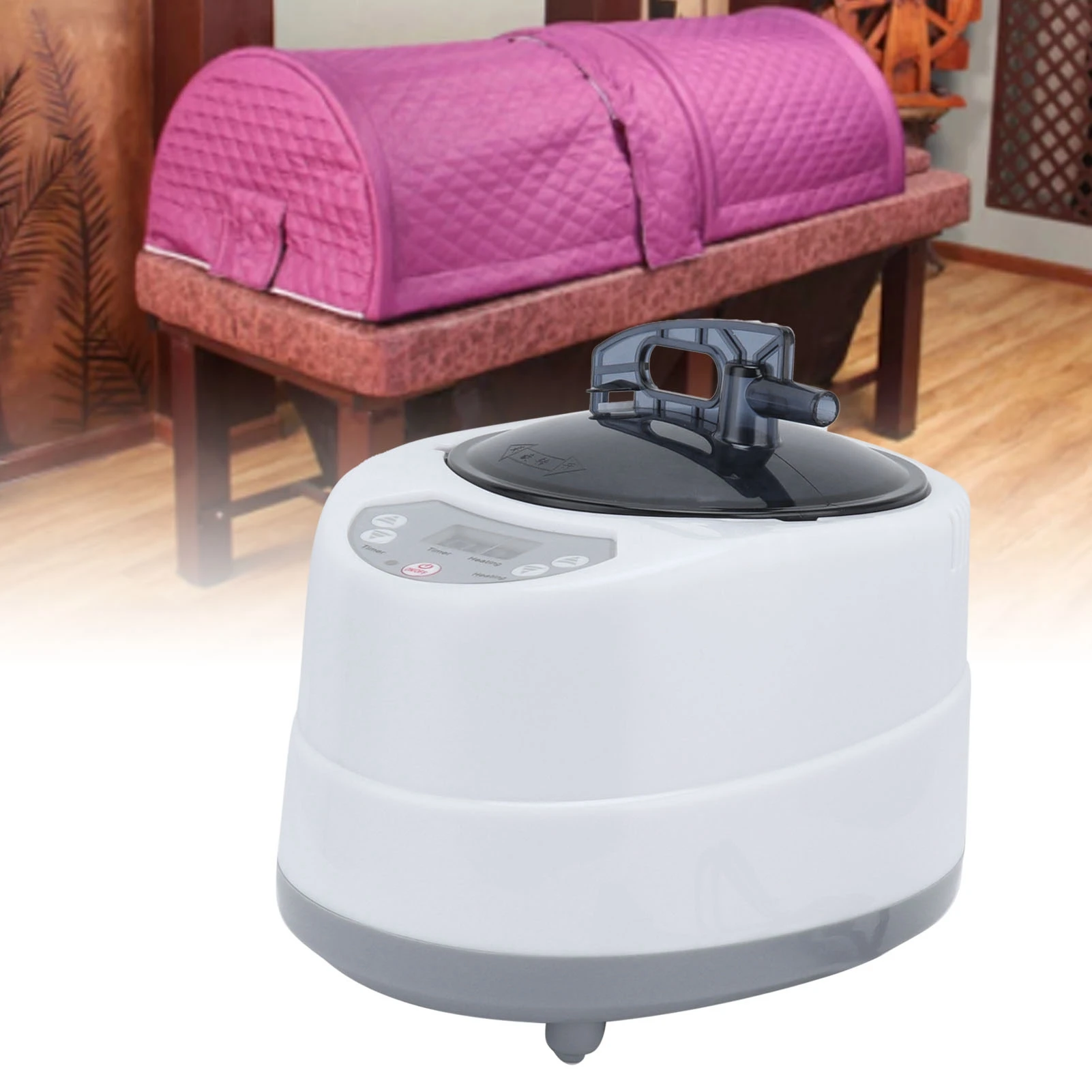 1000W Household Sauna Steamer Pot 2.0L Portable Sweat Spa Steam Pot for Body Detox 4