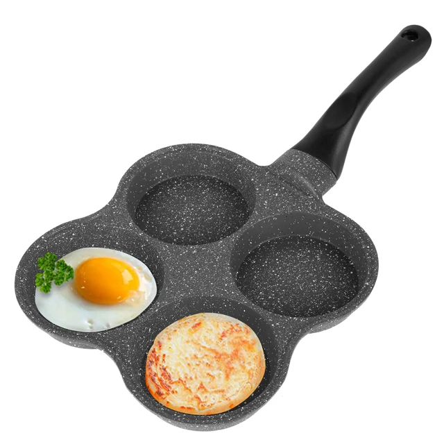 Two/four-hole Frying Pan Thickened Non-stick Egg Burger Pan Household Steak  Cooking Egg Ham Frying Pan Kitchen Utensils - AliExpress