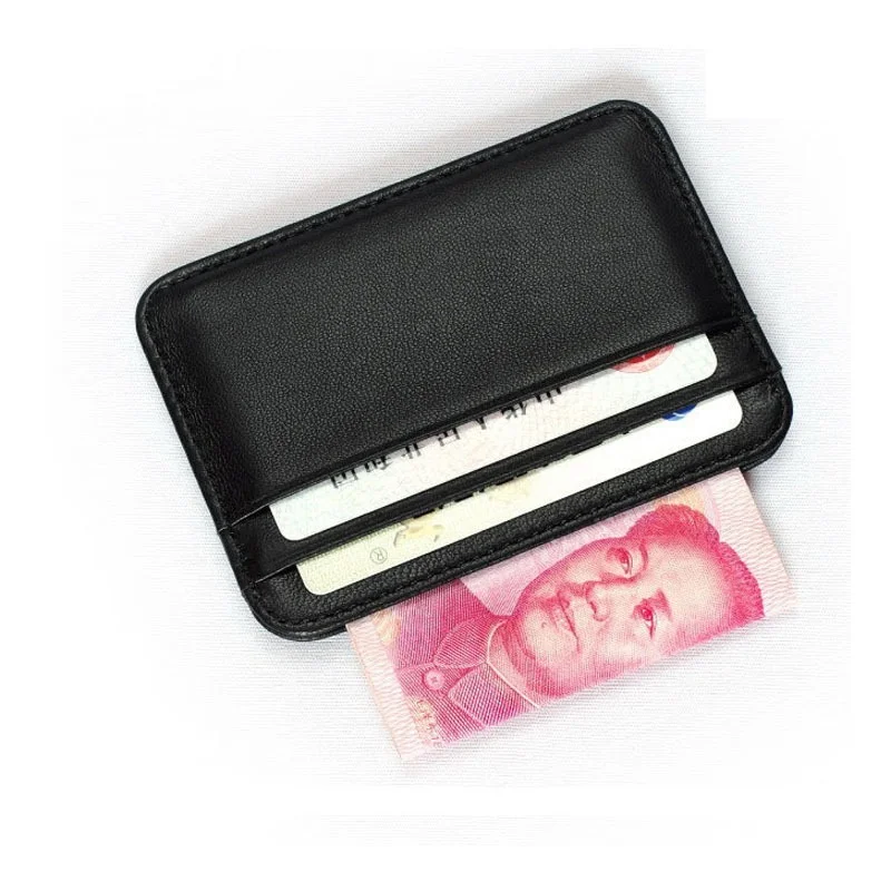 Leather Wallet Credit Card Case Mini ID Card Holder Small Purse For Man