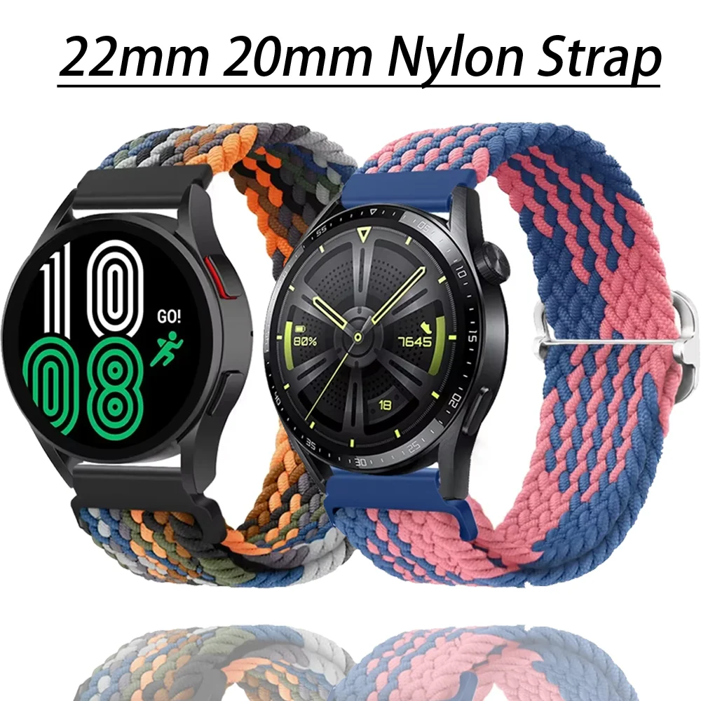 Braided Nylon Elastic Loop Strap, 20mm/22mm, Solo Bracelet Watch Band