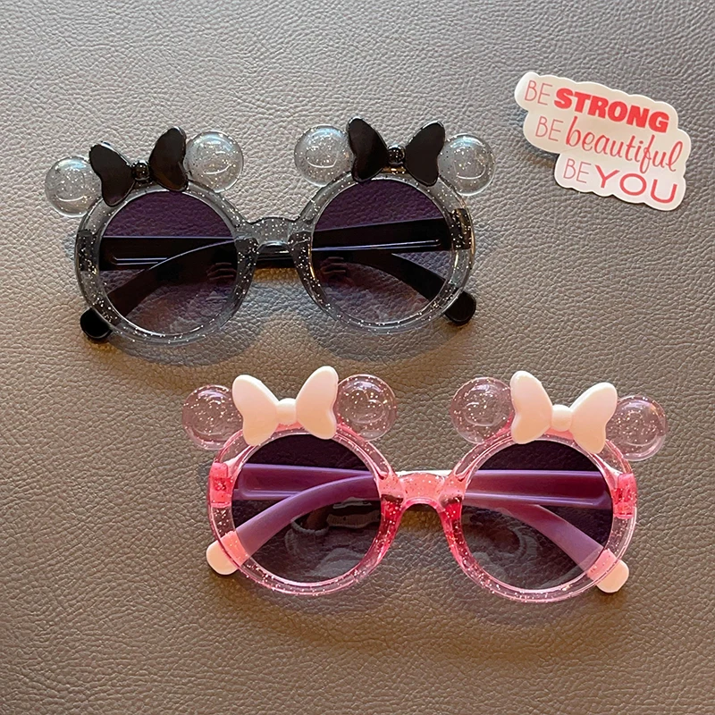 Girls Boys Cartoon Mickey Bowknot Sunglasses UV400 Children Fashion Outdoor Sun Protection Sunglasses Kids Sun Glasses kids sunglasses children sunglasses