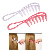 Wide Tooth Comb Ergonomic Professional Hair Detangling Comb Styling Comb Hair Brush for Barber Salon Curly Wet Wavy Thick Hair 1