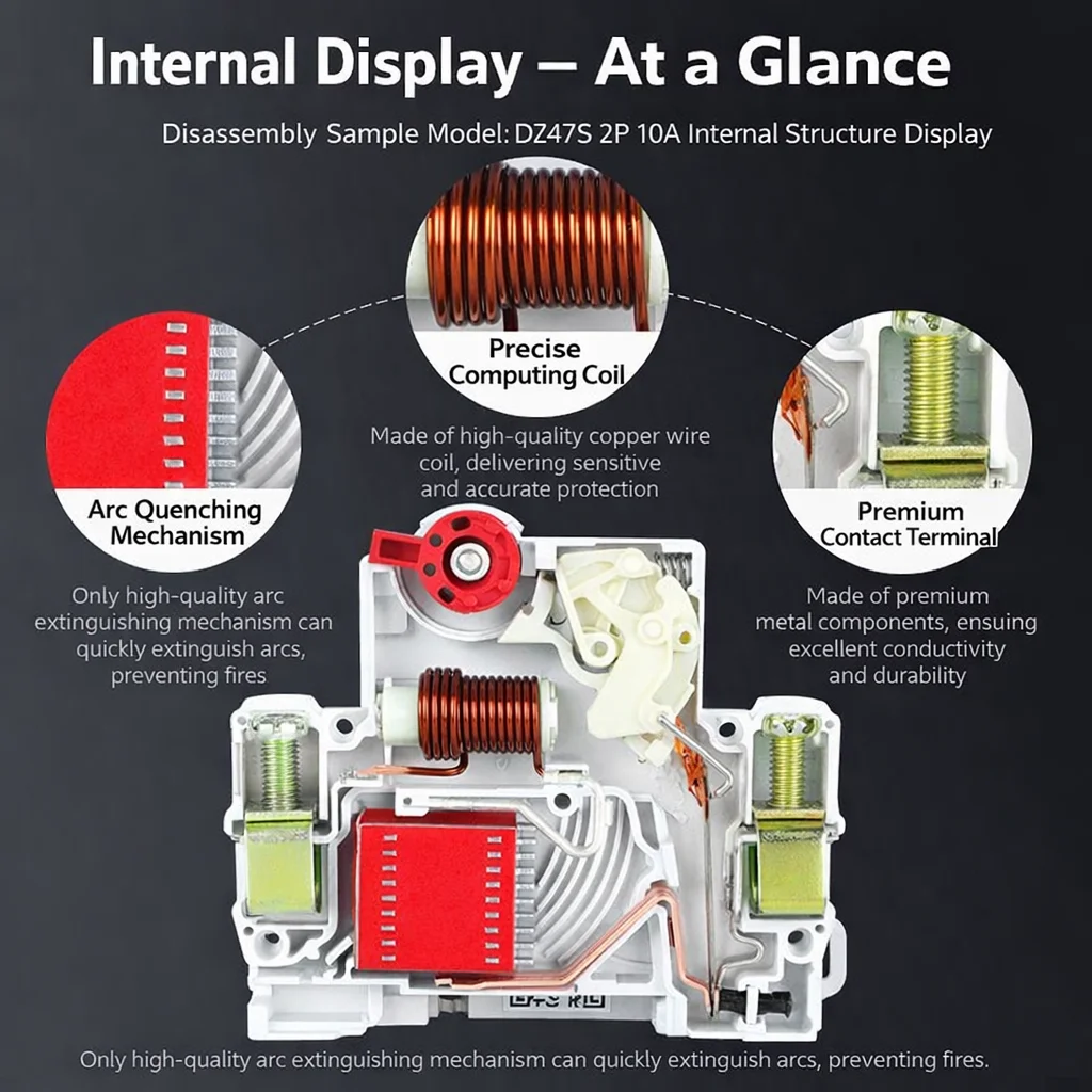 DELIXI Air Circuit Breaker DZ47P, 1P+N DPN Single Chip Air Switch 16A 20A 25A 32A 40A for Household Use - Image 3