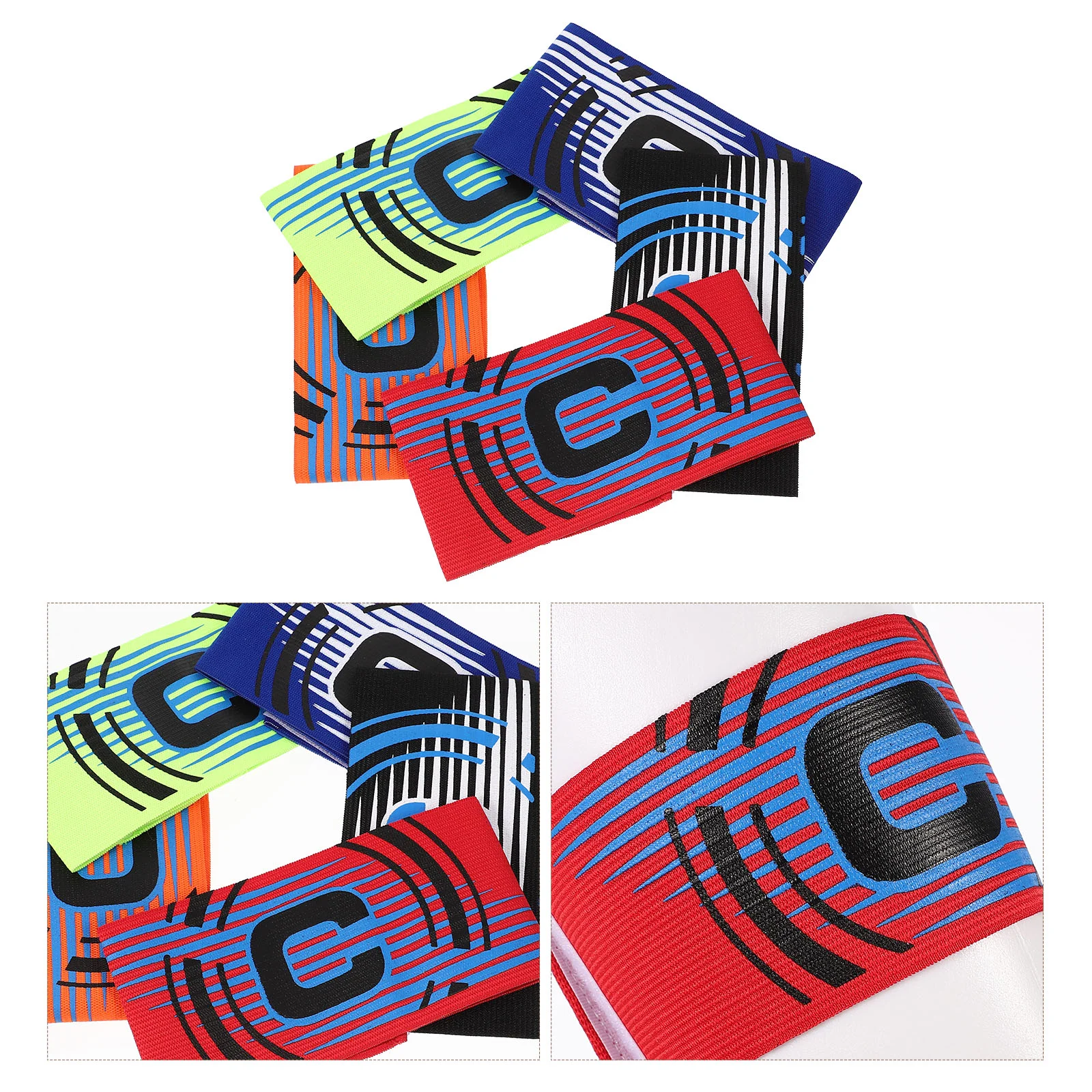 

5 Pcs Football Captain Armband Emblems Profession Mark Bands Portable Sports Armbands Polyester Team