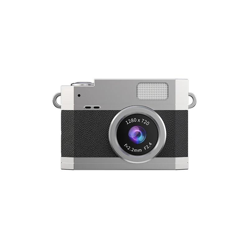 Compact Retro-Style Mini Digital Camera with Flip Selfie Screen and LED Fill Light