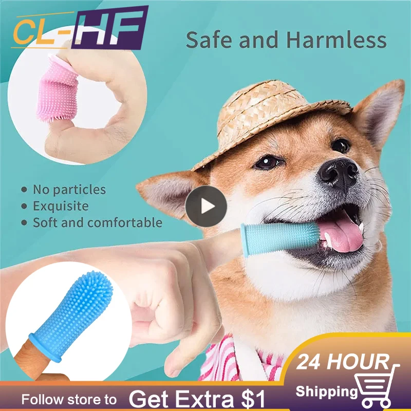 

Pet Super Soft Silicone Tooth Brush Nontoxic Teeth Cleaning Bad Breath Care Pet Finger Toothbrush Dog Cat Cleaning Supplies 1pcs