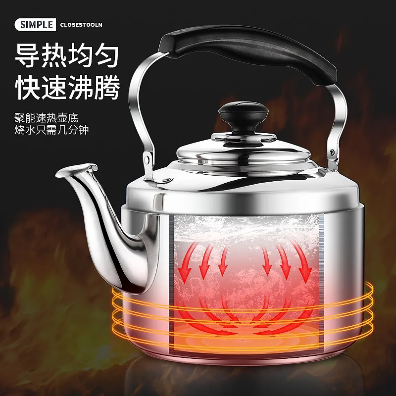 10L Whistle tea kettle kitchen Rapid boiling Tea kettle 316 Stainless steel water Induction cooker gas stove universal