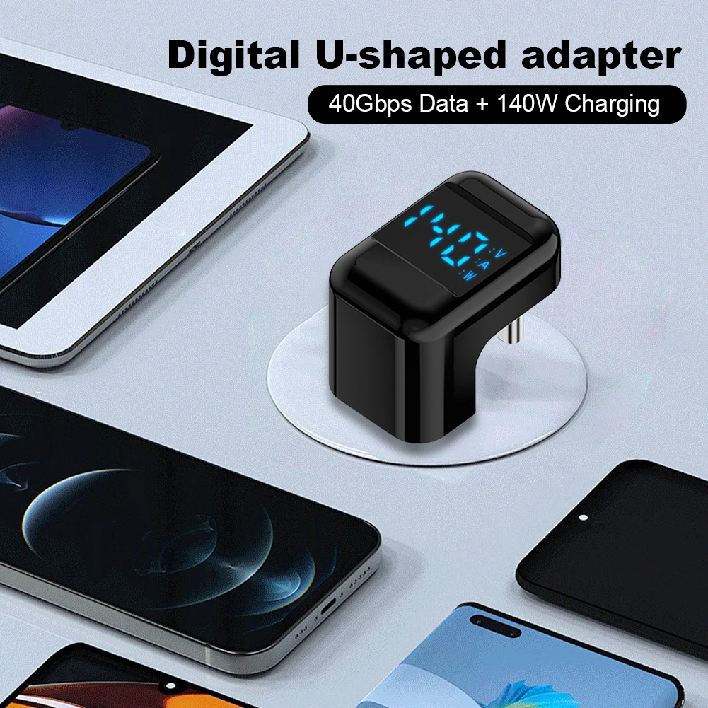 U Shape Data Adapter 40Gbps Data Transfer Type C To C Adapter 8k@60Hz USB C To USB C Digital Display Adapter for iPad Macbook PC