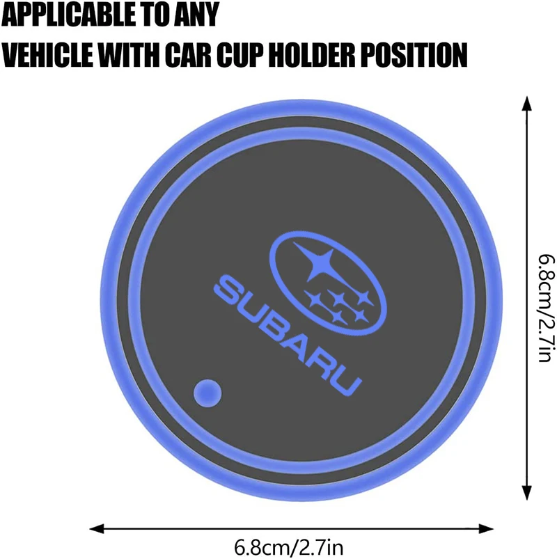LED Car Lights LED Car Decorative Lights Car Interior Lamp LED Interior Lights LED Car Decoration Lamp Car Ambient Lights LED Lights 7 Color LED Car Cup Holder Light Luminous Coaster Water Cup Pad For Subaru STI Brz Wrx Xv Ascent Forester Outback Impreza Legacy
