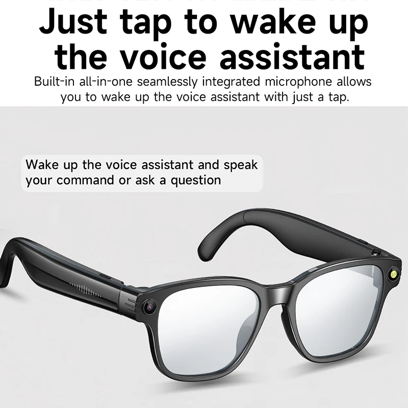 New Photochromic Lens 800W HD Camera Smart Glasses Bluetooth Video Recording Glasses ENC Noise Reduction Eyeglass AI Sunglasses